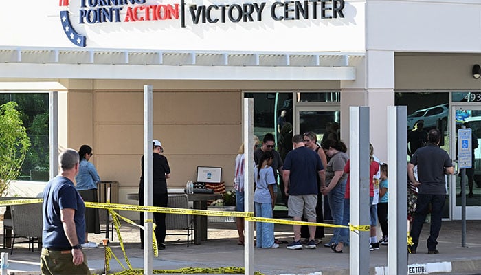 Suspect of conservative commentator Charlie Kirk shooting at large